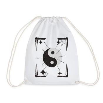 Acupuncture Yin And Yang Shirt, Needle Therapist - Drawstring Bag - white - Front