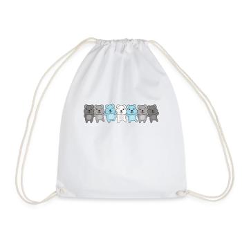 Demiboy Flag Pride LGBTQ Cute Quokka - Drawstring Bag - white - Front