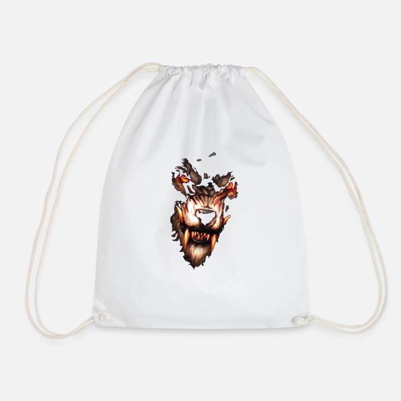 Conception de tête de loup féroce - Sac de sport léger - blanc