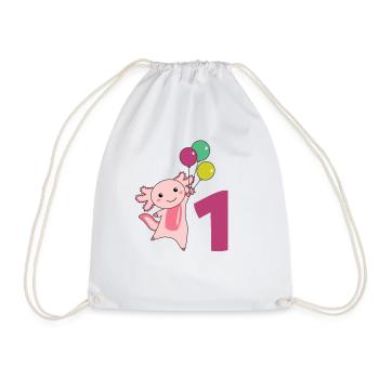 Axololt ballons de premier anniversaire pour enfants - Sac de sport léger - blanc - Devant