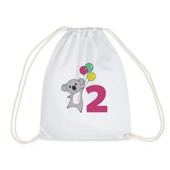 Ballons de deuxième anniversaire Koala pour enfants - Sac de sport léger - blanc - Devant