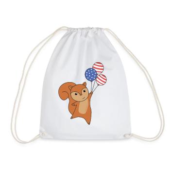 Écureuil vole ballons usa animaux mignons - Sac de sport léger - blanc - Devant