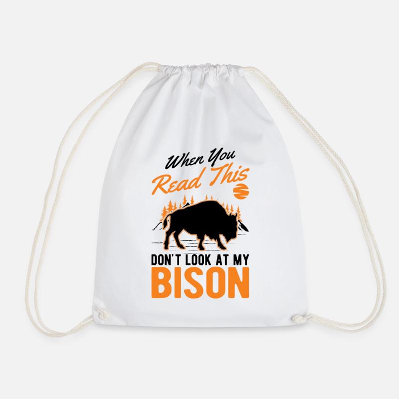 Büffel Geschenk Bison Buffallo Wasserbüffel - Turnbeutel - Weiß