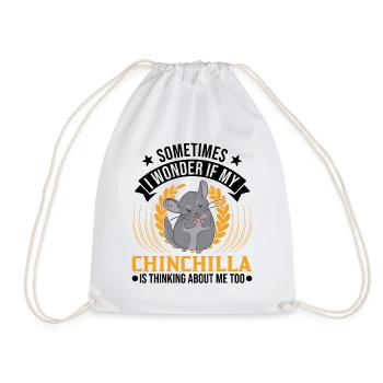 Chinchilla Gift Woolly Short-tailed Chinchilla - Drawstring Bag - white - Front