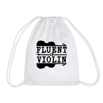 Fluent In Violin Loves Classical Music Violinist - Drawstring Bag - white - Front