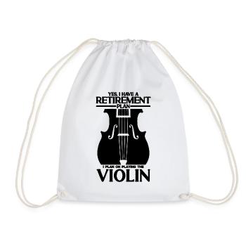 Yes I Have A Retirement Plan Music Note Violinist - Drawstring Bag - white - Front