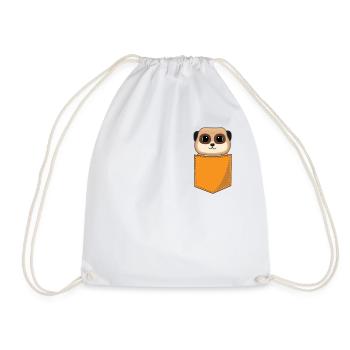 Suricate drôle dans la poche de poitrine Imprimer Cadeau - Sac de sport léger - blanc - Devant
