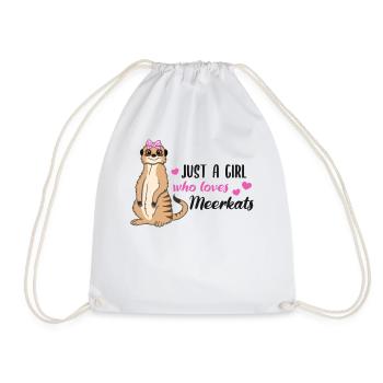 Meerkat Saying Gift Ladies Girl - Drawstring Bag - white - Front