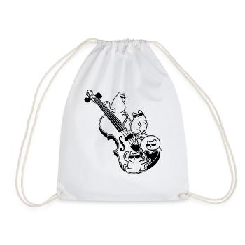 Double Bassist Cat Owner Double Bass Player Cat Lo - Drawstring Bag - white - Front