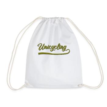 Unicycling - Drawstring Bag - white - Front
