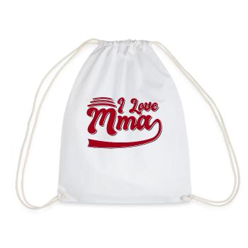 I love MMA - Drawstring Bag - white - Front