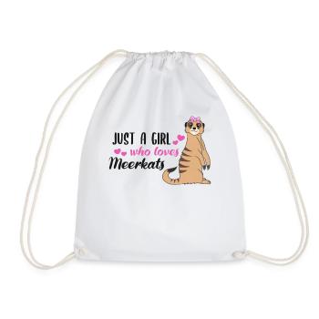 Meerkat Saying Gift Ladies Girl - Drawstring Bag - white - Front