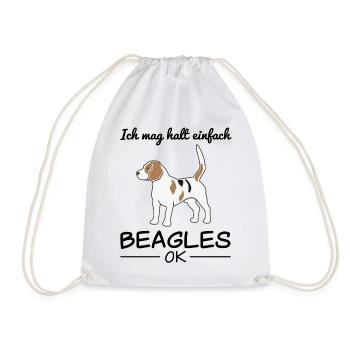 Beagle Hund Hundeliebhaber Spruch Geschenk - Turnbeutel - Weiß - Vorne