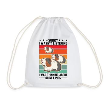 Guinea Pig Gift Guinea Pig - Drawstring Bag - white - Front