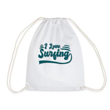 I love surfing - Drawstring Bag - white - Front