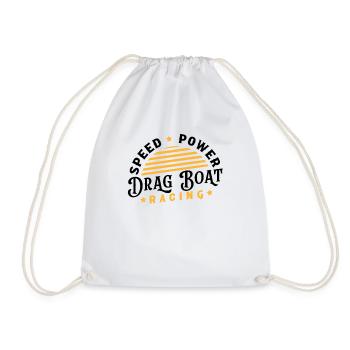 Drag Boat Racing Racer Speed Motor Boat Driver - Drawstring Bag - white - Front