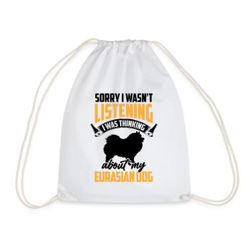 Eurasier was distracted Eurasian Dog - Drawstring Bag - white - Front