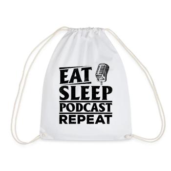 Eat Sleep Podcast Repeat - Podcasting Podcast Host - Sac de sport léger - blanc - Devant