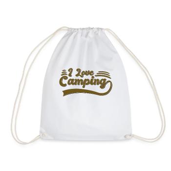 I love camping - Drawstring Bag - white - Front