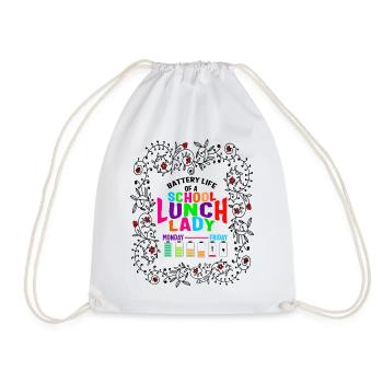 Mittagessen Lady Shirt, Akkulaufzeit einer Schule Blumen - Turnbeutel - Weiß - Vorne