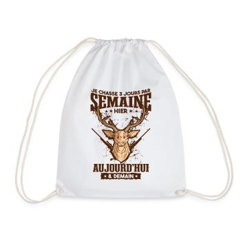 Chasseur Dicton Humour Chasse - Sac de sport léger - blanc - Devant
