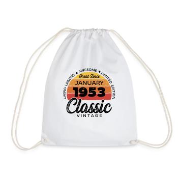 Retro 70 Jahre Januar 1953 Geburtstag Vintage - Turnbeutel - Weiß - Vorne