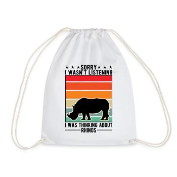 Rhinocéros Cadeau Rhino Rhinocéros - Sac de sport léger - blanc - Devant