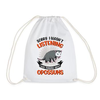 Opossum Gift Possum Marsupial - Drawstring Bag - white - Front