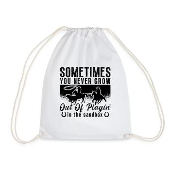 Sometimes You Never Grow Western Riding Horseman - Drawstring Bag - white - Front