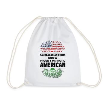 Born Saudi Arabian Saudi Arabia American USA - Drawstring Bag - white - Front
