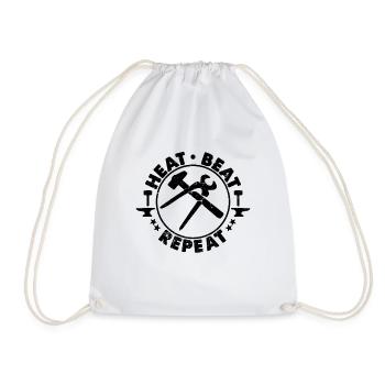 Heat Beat Repeat Forging Iron Worker Blacksmiths - Drawstring Bag - white - Front
