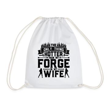 The Only Thing Hotter Forging Anvils Blacksmiths - Drawstring Bag - white - Front