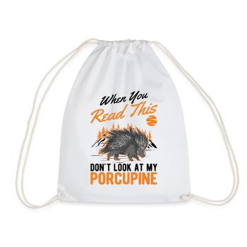Porcupine lover Porcupine - Drawstring Bag - white - Front