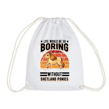 Shetland Pony Geschenk Shetty - Turnbeutel - Weiß - Vorne