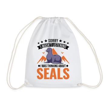 Robbe Geschenk Seelöwe Seehund Sea Lion - Turnbeutel - Weiß - Vorne