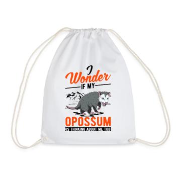 Opossum Gift Possum Marsupial - Drawstring Bag - white - Front