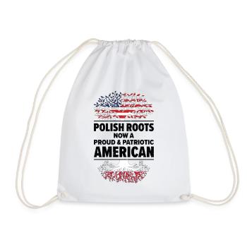 Born Polish Poland American USA Citizenship - Drawstring Bag - white - Front