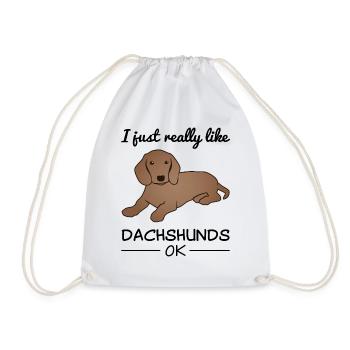Dackel Hund Hundeliebhaber Spruch Geschenk - Turnbeutel - Weiß - Vorne