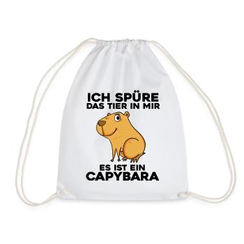 Capybara Wasserschwein Spruch Geschenk - Turnbeutel - Weiß - Vorne