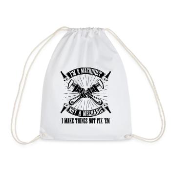 I'm A Machinist Not A Mechanic I Cnc Machinists - Drawstring Bag - white - Front