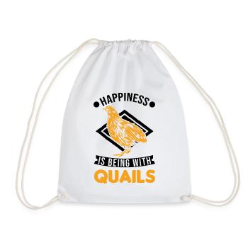 Quail Luck Quail Breeding Quail Breeder - Drawstring Bag - white - Front