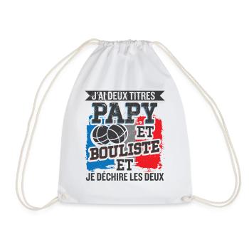 Papy Et Bouliste Humour Homme Boccia - Sac de sport léger - blanc - Devant