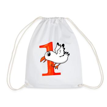 1 year old - School enrollment - Seagull motif - Winner - Drawstring Bag - white - Front