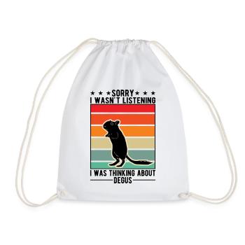 Degu Cadeau Arbuste Rat Forest Degu - Sac de sport léger - blanc - Devant