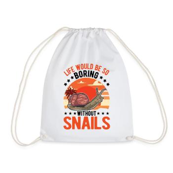 Snail Gift Vineyard Snail - Drawstring Bag - white - Front
