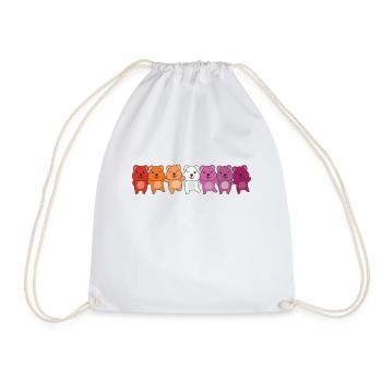 Lesbian Flag Gay Pride LGBTQ Quokka - Drawstring Bag - white - Front