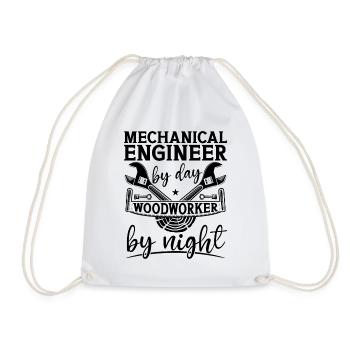 Mechanical Engineer By Day Woodworker Engineering - Drawstring Bag - white - Front