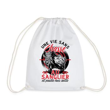 Une Vie Sans Chasse Au Sanglier - Sac de sport léger - blanc - Devant