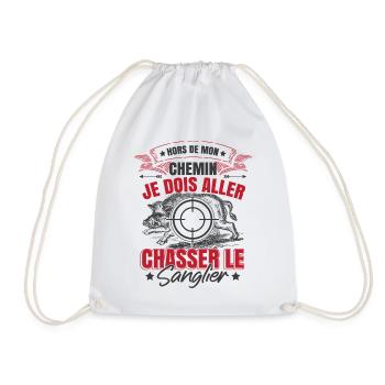 Chasse Humour Sanglier Chasseur - Sac de sport léger - blanc - Devant