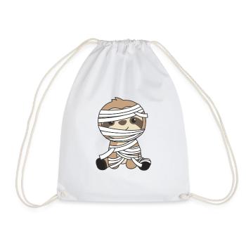 Sloth Mummy Sloths Happy Halloween - Drawstring Bag - white - Front